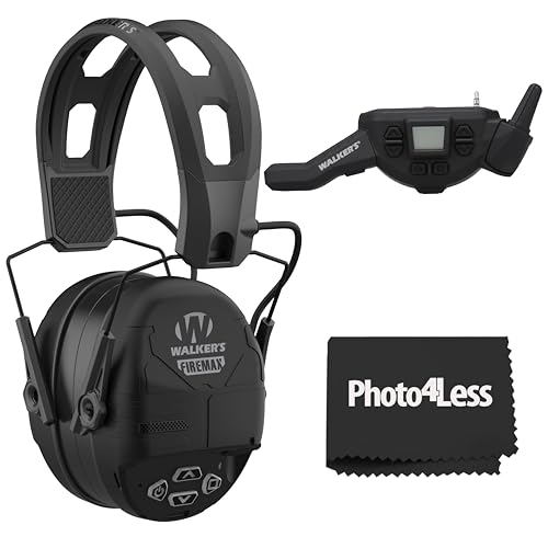 Walker's Rechargeable Lightweight Range Electronic Slim Firemax Digital Muff Earmuffs Bundle FireMax Muff Walkie Talkie