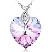 SUE'S SECRET Eternal Love Heart Pendant Jewelry Necklace with SWAROVSKI Crystal, 18", Purple & Blue
