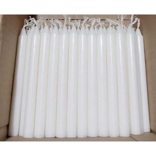 Kit com 100 Velas Palito Brancas, 12 cm de Comprimento, 1,1 cm de Diâmetro
