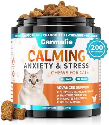 Image showcasing Carmelie Calming Treats for Cat- 200 Count Calming Cat Treats - Natural ...