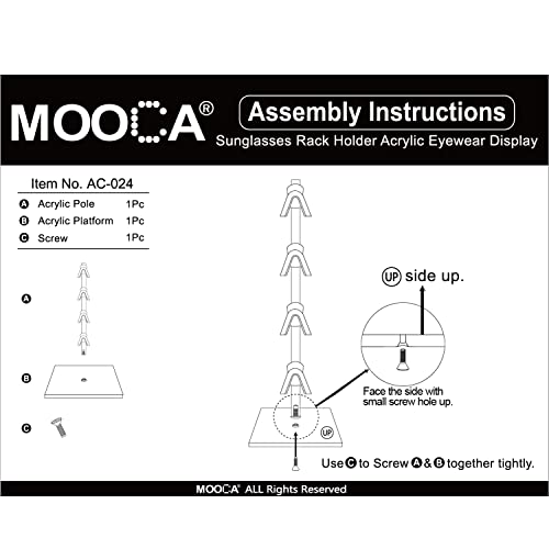 Mooca 2 Set Piece Acrylic Eyeglasses Frame Riser Display Stand Sunglasses Rack Sunglasses Rack Holder Acrylic Eyewear Display (4 Frames For Each Holder) #TOP6