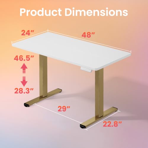 Image of HUANUO 48x24 Inch Electric Standing Desk, Height Adjustable