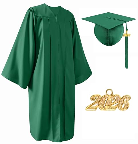 Image of Unisex Matte Graduation Cap and Gown 2026 with Tassel for High School and College Graduation