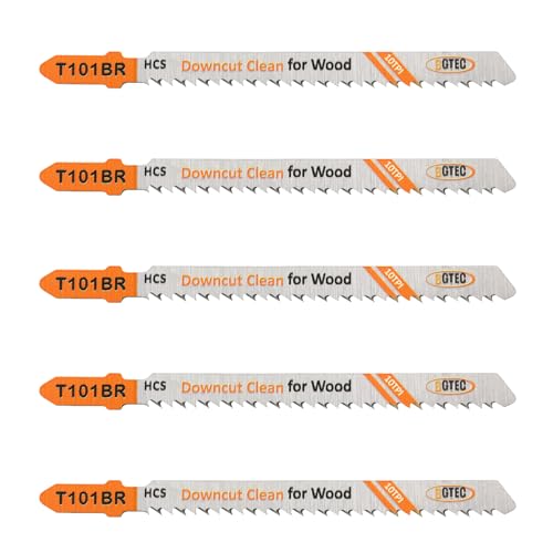 5PCS T Shank Jigsaw Blades Set - BGTEC HCS(SK5) Jig Saw Blades for Wood, Plastic Cutting(T101BR)
