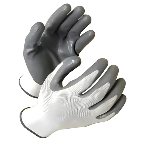 Image of Nitrile Coated Anti-Cut Work Gloves for Industrial, Mechanical, Agricultural, Gardening & Multi-Purpose Use - Durable, Reusable & Protective Hand Gloves, Grey - Pack Of 60 Pairs