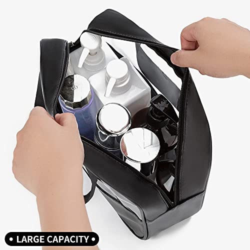 Image of Apophis Pvc Travel Makeup Pouch Set Toiletry Bag Cosmetic Organizer Bag for Women and Girls Toiletry Storage Kit Set of 3 (Black)
