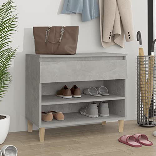 Gecheer - Armario para zapatos, color gris, hormigón, 70 x 36 x 60 cm, madera, mueble de almacenamiento, para dormitorio, salón, vestidor, entrada, pasillo tipo A