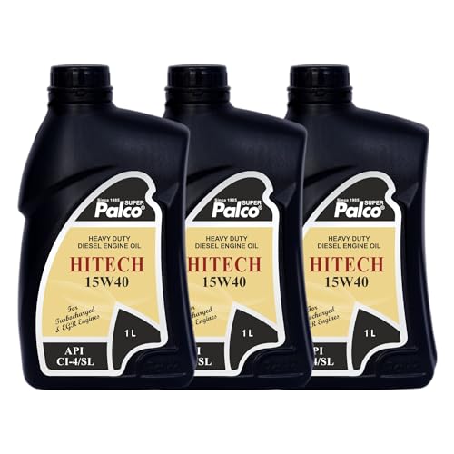Image of PALCO HITECH 15W40 API: CI4 / SL Heavy Duty Diesel Engine Oil Synthetic Technology | Maximum Power & Superior Protection | For SUVs, MUVs & Crossovers | 1 Litre (Pack of 3)