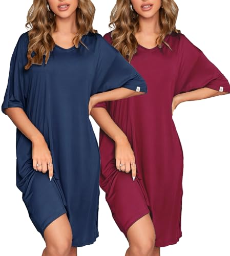 FENTENG 2-pack Women’s Nightgowns …