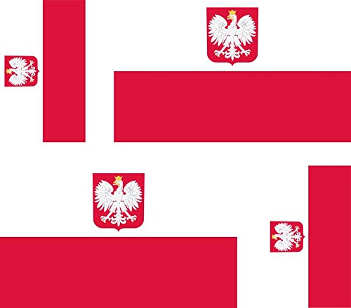 Akachafactory 4 x Autocollant Sticker Voiture Moto Valise pc Portable Drapeau Pologne Aigle po