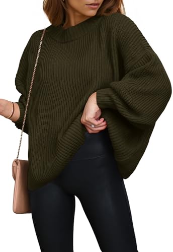 Image of PRETTYGARDEN Womens Sweaters Spring 2026 Oversized Chunky Knitted Pullover Sweater Casual Long Sleeve Crewneck Cute Sweaters