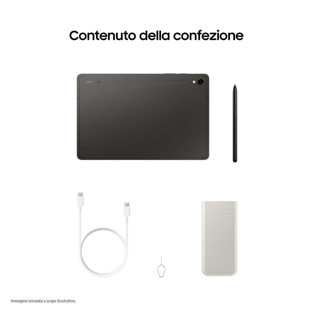 Samsung Galaxy Tab S9, Tablet Ai, Battery Pack incluso, Display 11" Dynamic AMOLED 2X, Wi-Fi, RAM 8GB, 128GB SSD, 8.400 mAh, Snapdragon 8 Gen 2, Android 13, IP68 [Versione italiana] 2023