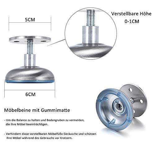 ACBungji Piedini regolabili per mobili, in acciaio...