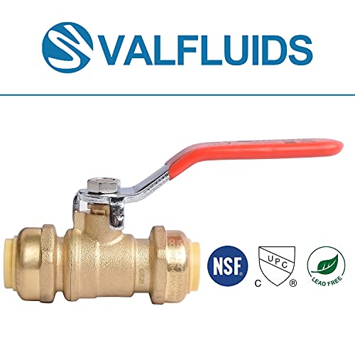 VALFLUIDS PushtoConnect Ball Valve, Full Port Heavy Duty Valve for
