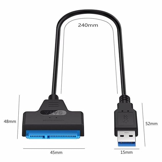 Cable SATA a USB 3.0, Adaptador para Disco Duro SSD 2.5 Pulgadas miniatura 7