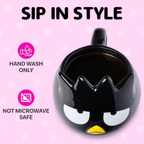 Image of Silver Buffalo Sanrio Hello Kitty and Badtz-Maru, 3D Sculpted Mug, 20oz | Hello Kitty and Friends, Ceramic, 0.59 Liters