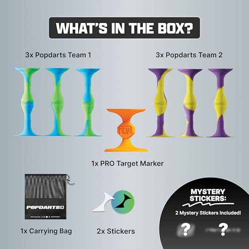 Popdarts PRO Pack Game Set (Wigglenobber Target Marker) - Indoor, Outdoor Suction Cup Throwing Game - Competition with a POP - Image 4