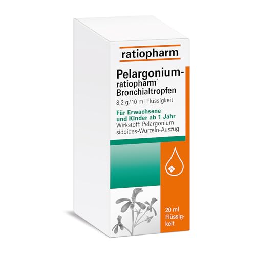 Pelargonium-ratiopharm Bronchialtropfen: Naturliche Linderung bei akuter Bronchitis (Entzundung der Bronchien) 20 ml