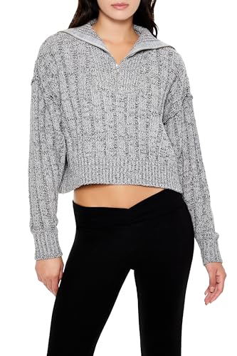 Forever 21 Women's Ribbed Half-Zip Sweater