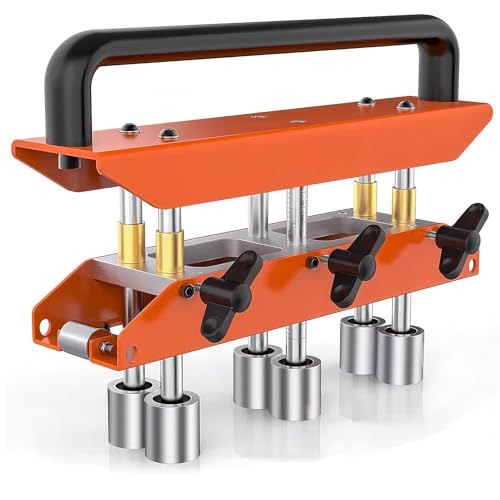 3 Station Roller, 0-90 ° Angle Large Radius Sheet Roller Bender, Aluminum Standing Seam Roofing Tools (Brown)