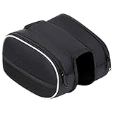 Mikikit Bolsa para Cuadro de Bicicleta con Cremallera Bolsa Porta Smartphone Resistente para Ciclismo al Aire Compatible con Tubo Oxford Duradero Equipo Esencial para Ciclistas