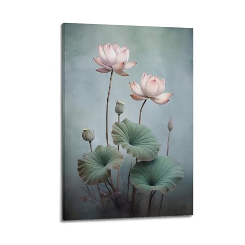 Poster zen fleur de lotus pour chambre à coucher crée une ambiance relaxante unique en 50x75cm