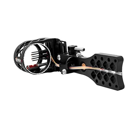 VIPER Archery Diamondback Pattern Compound Bow Sight, Made in USA, Durable Machined Aluminum, 5 Ultra-Bright Metal Pins, Toolless Mirco-Tune Elevation & Windage Adjustment Knobs, 0.019 Pins