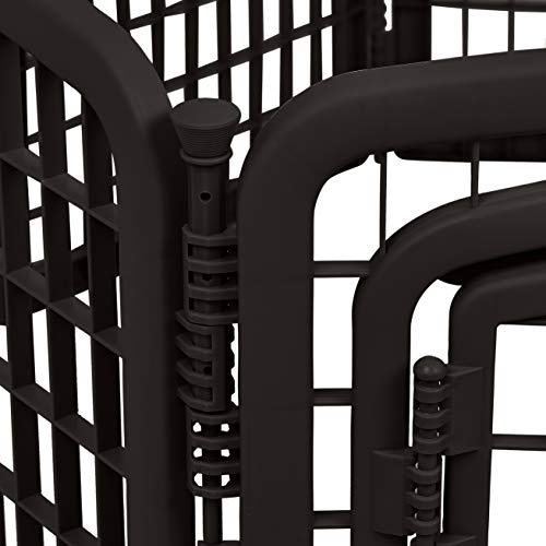 Image of Amazon Basics 8-Panel Octagonal Plastic Pet Pen Fence Enclosure With Gate, 59 x 58 x 28 Inches, Black