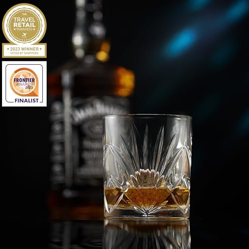 Foto von Whiskey Steine Set - 6 Handgefertigte Runde Granit Whisky Steine - 2 Whisky Gläser - Präsentations- und Aufbewahrungsbrett aus Hartholz - Whisky Geschenkset Box mit Goldfolie von Rocks
