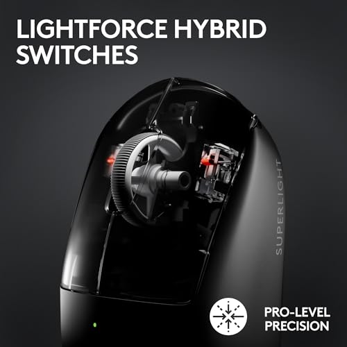 Image of Logitech G PRO X SUPERLIGHT 2 LIGHTSPEED Wireless Gaming Mouse, Lightweight, LIGHTFORCE Hybrid Switches, HERO 2 Sensor, 32,000 DPI, 5 Programmable Buttons, USB-C Charging, PC & Mac - White
