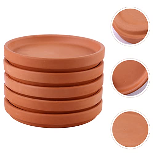 Image of 5 Pack Terracotta Plant Saucer 3 Inch, Small Clay Pot Saucers for Indoor Ourdoor Flower Pots, Round Ceramic Planter Trays for Succulents, Unglazed Drainage Drip Base for Potted Plants