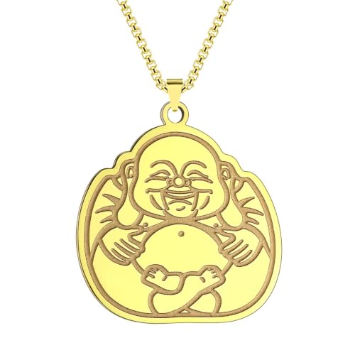 Bijoux cadeau : Collier Bouddha rieur et amulette de protection