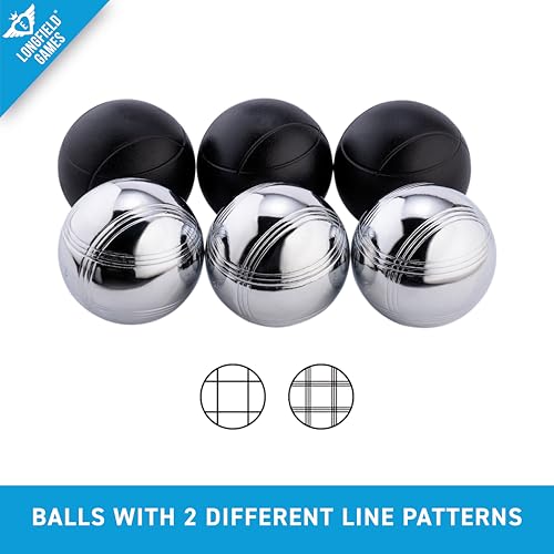 Engelhart Weiblespiele - 010208 - Set Di Bocce In Cassetta Di Legno, 6 Pezzi, Colore: Nero/Argento - 5