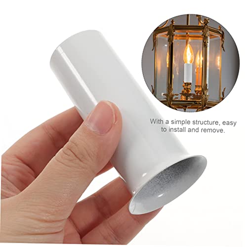 Osaladi 12 Pcs Chandelier Cuff Set Light Base Crystal Candles Plastic Candle Holders Metal Candle Metal Candle Covers Sleeve Chandelier Socket Cover Candle Tube Covers Light Bulb Cover Cap #TOP2