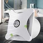 Wall Mounted Exhaust Fan 6 Inch One-way Exhaust Ceiling Bathroom Exhaust Fan with LED light, Extractor Fan for Kitchen, Garage, Basement