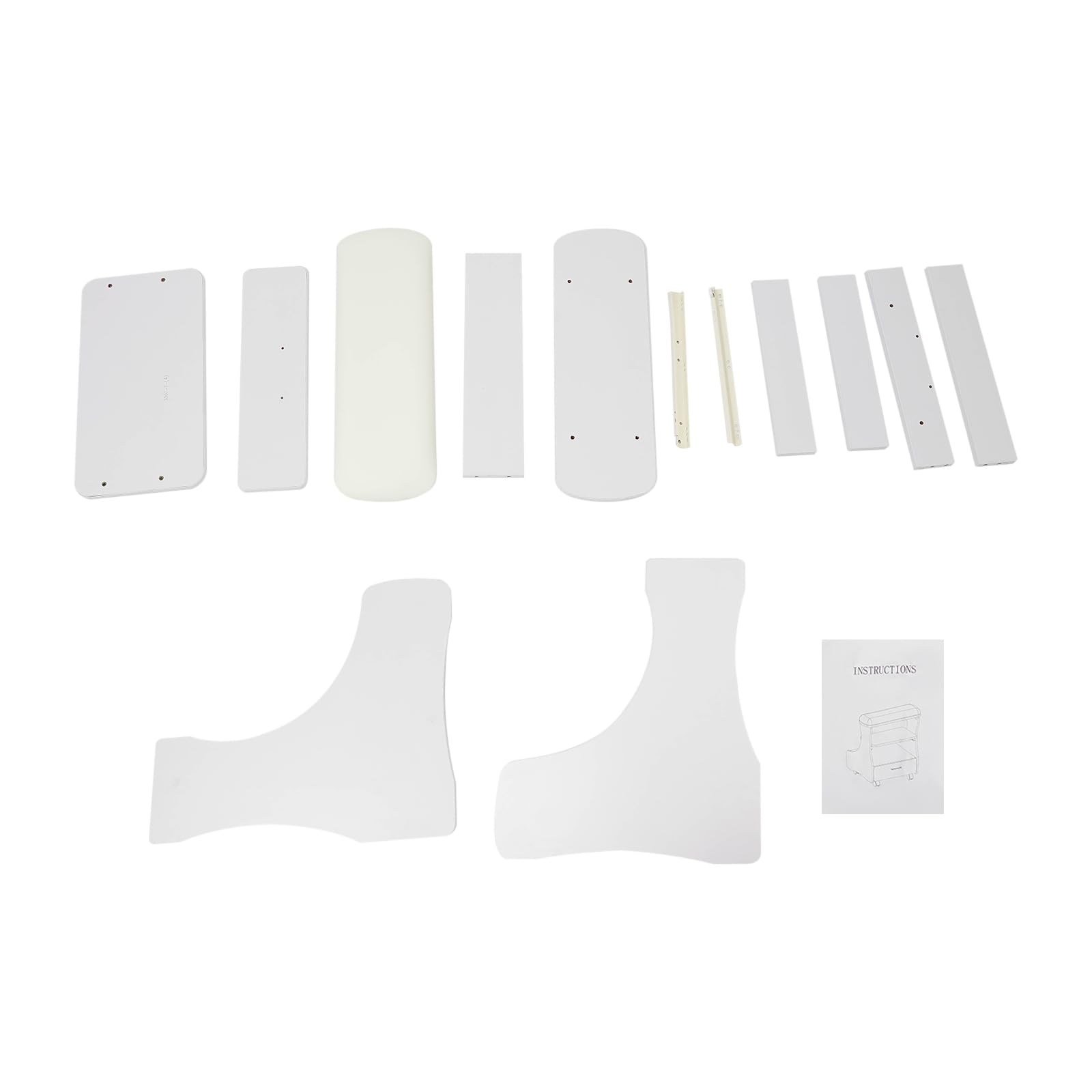 Poggiapiedi con Ruote, 2 Piani, Pedicure, Sgabello con Cassetto, Poggiapiedi, Salone, Squat, Per Sala Unghie, Massaggi, Bagni di Famiglia (Bianco)