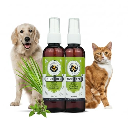 Image of FUR BALL STORY Herbal Tick & Flea Spray for Dogs & Cats | Anti Tick Pet Spray| Helps Repel Ticks, Fleas, Soothes Itchy Skin | Daily Use Coat Spray | Eucalyptus, Tulsi & Lemongrass 100 ml (Pack of 2)