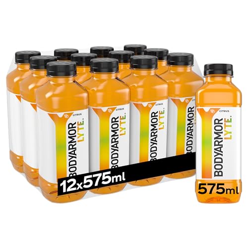 BODYARMOR Lyte Citrus, Bebida Hidratante Sabor Cítrico con Electrolitos - Pack 12 Botellas, 575 ml