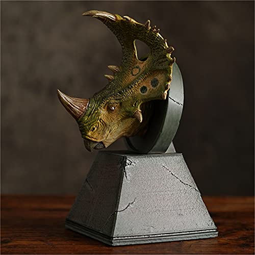 Lana Toys Nanmu Sinoceratops Dinosaur Head Statue Realistic Dinosaur Figure Resin Decoration