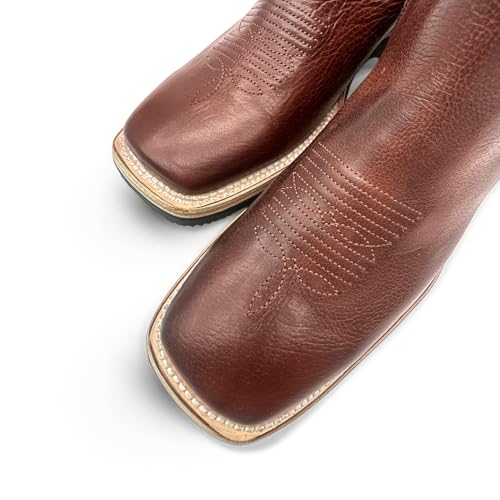 Men’s Square Toe Leather Ankle Boot Rubber Sole4