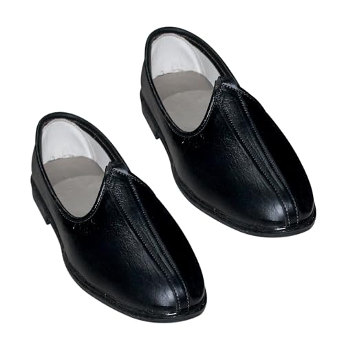 Divyanshu Fashion Enterprises Punjabi Jutti Men Leather, Men's Ethnic Footwear Perfect for Men's Casual, Ethnic Wear Black-730