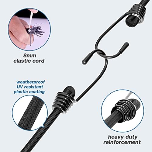 JYSDCXC liny bungee z haczykami 30cm-zestaw 12 pasków bungee Heavy Duty elastyczny ekspander do akcesoriów do namiotu/plandeki zabezpieczanie ładunku