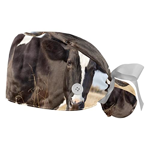 Casquettes de travail respirantes à motif vache pour un confort anti-transpiration