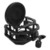 Adjustable Microphone Shock Mount Filter with Dual - Layer Aluminum Alloy Pop Filter, 24mm Inner Diameter, Compatible with Neumann U87 and Other 21.5–25.5mm Condenser Mics for Stud #5