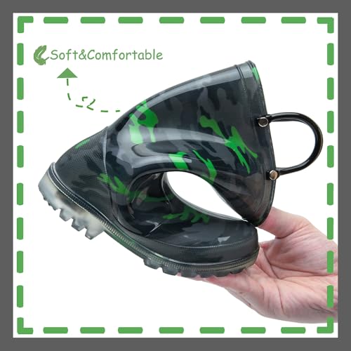 Image of Outee Toddler Kids Adorable Lightwight Waterproof Rain Boots Light Up by Steps