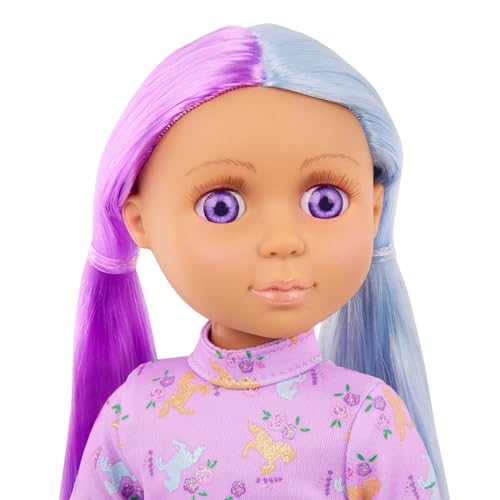 Glitter Girls – 14-inch Doll & Toy Horse – Violet Eyes & Multicolored Hair – Purple Mane & Removable Saddle – Blue Cowgirl Hat – Toys for Kids 3 Years+ – Ciara & Clover
