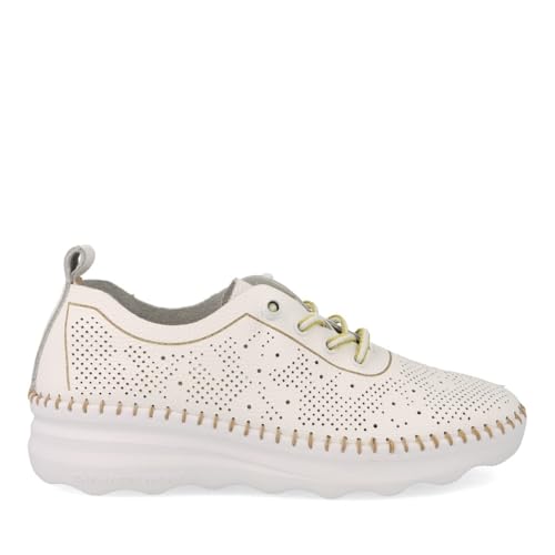 The Happy Monk - Zapatilla Urbana en Piel con Cordones CALPE 011 para: Mujer Color: Blanco Talla: 39