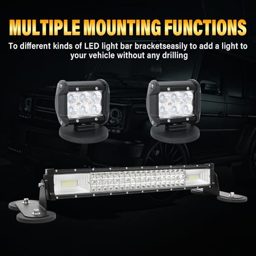 Barra LED tipo B Willpower con soporte magnético robusto para camiones 4