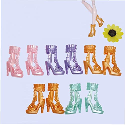TOSSPER 10pairs Chaussures À Colorés pour Dollhouse Haute Sandales Vêtements Accessoires Couleur Mixte Cover