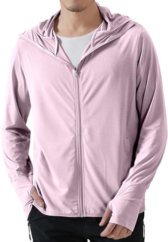 Image of DENIMHOLIC Men Full Zip Hoodie Jacket Long Sleeve Sunscreen jacket for men UV Protection UPF 50+ Lightweight Summer jacket for men sun protection For bike gym trekking